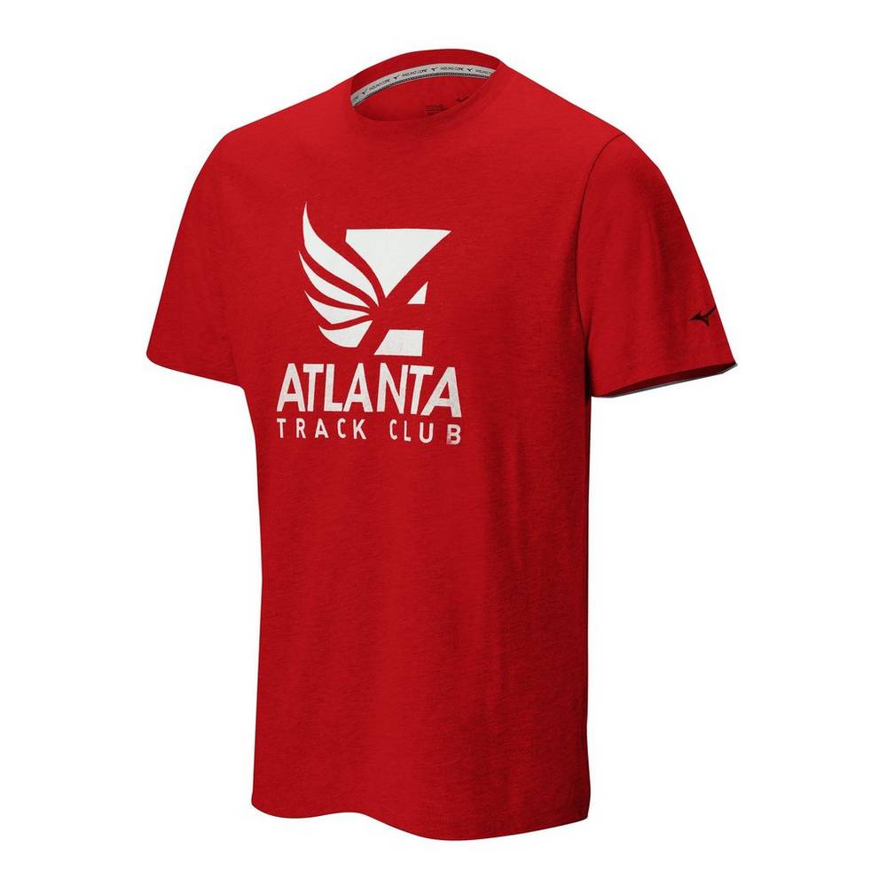Panske Tričko Mizuno Atlanta Track Club Sport Červené Vypredaj TIZB24659